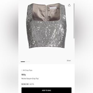 Milly sequin crop top- brand new with tags